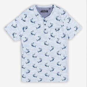 Brave Soul London- Henley Mako Shark short sleeve top